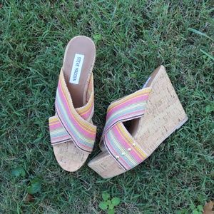 NWOT Steve Madden Multicolor Wedges